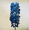 Abstract Modern Bird Feeder in Midnight Blue - Welded Steel and aluminum - #410 - Freestanding unique modern garden art
