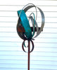 Modern Bird Feeder in Welded Steel, Copper, Stainless Steel - #411 -Freestanding unique modern garden art