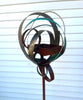 Modern Bird Feeder in Welded Steel, Copper, Stainless Steel - #411 -Freestanding unique modern garden art