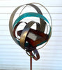 Modern Bird Feeder in Welded Steel, Copper, Stainless Steel - #411 -Freestanding unique modern garden art