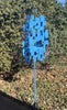 Abstract Modern Bird Feeder in Wildflower Blue - Welded Steel and aluminum - "Birdle" series #6 - Freestanding unique modern garden art