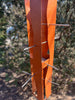 Abstract Modern Bird Feeder #420 in Welded Steel, Stainless Steel with Orange spray enamel finish