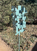 Abstract Modern Bird Feeder in Sage Green - Welded Steel and aluminum - "Birdle" series #7 - Freestanding unique modern garden art