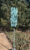 Abstract Modern Bird Feeder in Sage Green - Welded Steel and aluminum - "Birdle" series #7 - Freestanding unique modern garden art