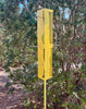 Sculptural Modern Bird Feeder #422 in Welded Steel and Stainless Steel with Yellow spray enamel finish
