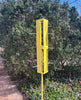 Sculptural Modern Bird Feeder #422 in Welded Steel and Stainless Steel with Yellow spray enamel finish