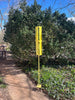 Sculptural Modern Bird Feeder #422 in Welded Steel and Stainless Steel with Yellow spray enamel finish