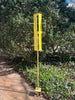 Sculptural Modern Bird Feeder #422 in Welded Steel and Stainless Steel with Yellow spray enamel finish