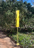 Sculptural Modern Bird Feeder #422 in Welded Steel and Stainless Steel with Yellow spray enamel finish