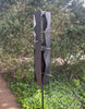 Sculptural Modern Bird Feeder #425 in Welded Steel and Stainless Steel with Flat Black Spray Enamel Finish
