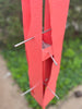 Sculptural Modern Bird Feeder #427 in Welded Steel and Stainless Steel with Coral Pink Spray Enamel Finish
