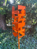 Sculptural Modern Bird Feeder in Orange - Welded Steel and stainless steel -  Freestanding unique modern garden art