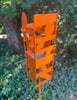 Sculptural Modern Bird Feeder in Orange - Welded Steel and stainless steel -  Freestanding unique modern garden art