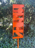 Sculptural Modern Bird Feeder in Orange - Welded Steel and stainless steel -  Freestanding unique modern garden art