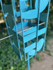 Sculptural Modern Bird Feeder in Aqua Blue - Welded Steel and stainless steel -  Freestanding unique modern garden art