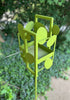 Sculptural Modern Bird Feeder in Eden Green / Avocado - Welded Steel and stainless steel -  1970s Inspired Freestanding unique modern garden art