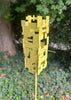 Freestanding Modern Bird Feeder finished in Lemon Yellow enamel - Welded Steel and stainless steel -  Original MCM garden art