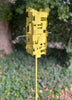 Freestanding Modern Bird Feeder finished in Lemon Yellow enamel - Welded Steel and stainless steel -  Original MCM garden art