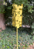 Freestanding Modern Bird Feeder finished in Lemon Yellow enamel - Welded Steel and stainless steel -  Original MCM garden art