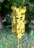 Freestanding Modern Bird Feeder finished in Lemon Yellow enamel - Welded Steel and stainless steel -  Original MCM garden art