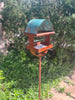 Sculptural Modern Bird Feeder #432 in Welded Steel, Stainless Steel and Copper