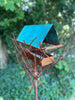 Sculptural Modern Bird Feeder #442 in Welded Steel, Stainless Steel and Copper