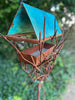 Sculptural Modern Bird Feeder #442 in Welded Steel, Stainless Steel and Copper