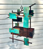 Modern Bird Feeder #443 in Welded Steel, Stainless Steel and Copper
