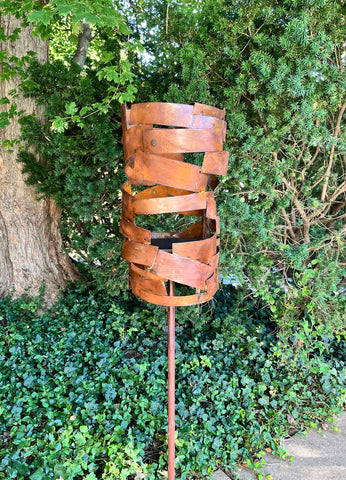 'Spin' Modern Bird Feeder #2 in  Welded Steel