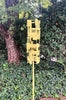 Pop Modern Bird Feeder #2 in Welded Steel with Lemon Yellow Enamel finish