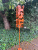 Pop Modern Bird Feeder #4 in Welded Steel with Rustic Orange Enamel finish