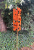 Pop Modern Bird Feeder #4 in Welded Steel with Rustic Orange Enamel finish