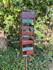 Modern Bird Feeder #448 in Welded Steel and Copper with Natural Patina