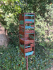 Modern Bird Feeder #448 in Welded Steel and Copper with Natural Patina