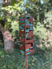 Modern Bird Feeder #448 in Welded Steel and Copper with Natural Patina