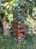 Modern Bird Feeder #448 in Welded Steel and Copper with Natural Patina
