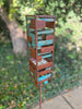 Modern Bird Feeder #448 in Welded Steel and Copper with Natural Patina
