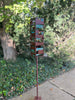 Modern Bird Feeder #448 in Welded Steel and Copper with Natural Patina