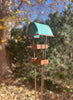 Modern Bird Feeder #449 in Welded Steel and Copper with Natural Patina