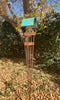 Modern Bird Feeder #449 in Welded Steel and Copper with Natural Patina