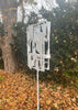 Modern Bird Feeder #450 in Welded Steel with White Spray Enamel Finish