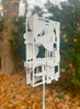 Modern Bird Feeder #450 in Welded Steel with White Spray Enamel Finish