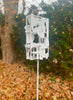 Modern Bird Feeder #450 in Welded Steel with White Spray Enamel Finish