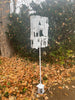 Modern Bird Feeder #450 in Welded Steel with White Spray Enamel Finish