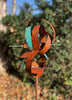 Modern Bird Feeder #451 in Welded Steel and Copper with Natural Patina