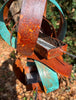 Modern Bird Feeder #451 in Welded Steel and Copper with Natural Patina