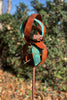 Modern Bird Feeder #451 in Welded Steel and Copper with Natural Patina