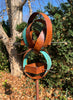 Modern Bird Feeder #451 in Welded Steel and Copper with Natural Patina