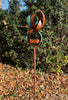 Modern Bird Feeder #451 in Welded Steel and Copper with Natural Patina