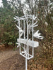 Blossom Modern Bird Feeder #1 in Welded Steel in White Spray Enamel